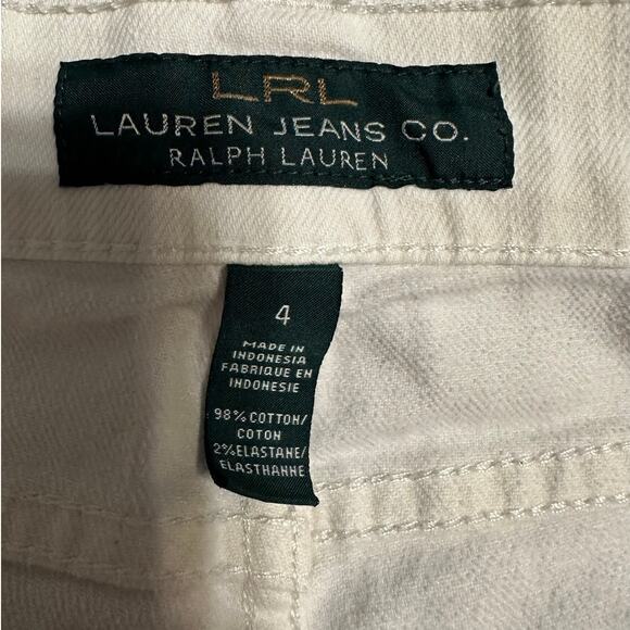 LRL Lauren Jeans Co. White Denim Women's Size 4 Stretch Straight Leg Polo RL - Picture 5 of 8